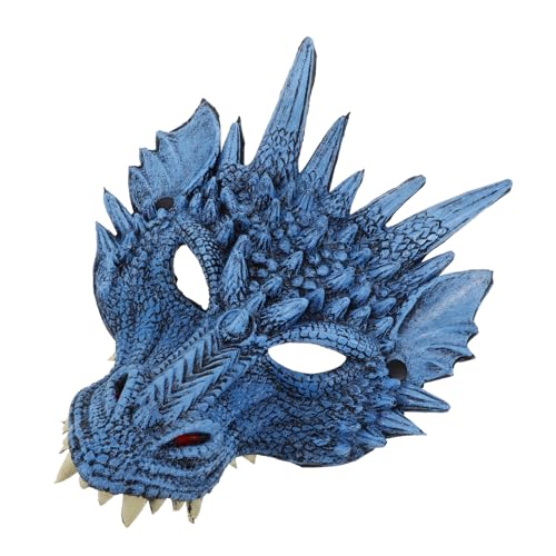 VALICLUD Drachenmaske Für Halloween Kostüm Requisite Blau Ideal Für Maskerade Cosplay Karneval Und Kostümpartys Hochwertiges Verkleidungszubehör Für Auftritte Und Events von VALICLUD