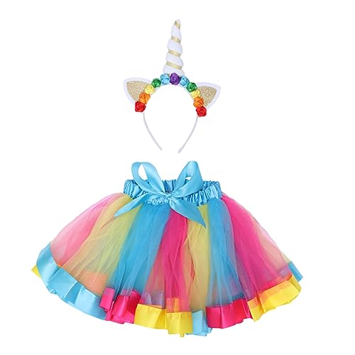 VALICLUD Einhorn Kostüm kinder ballettkleidung Outfit für Mädchen Kinderkostüme einhorn mädchen kleidung Einhorn-Partykleid Einhornkleid Blue von VALICLUD