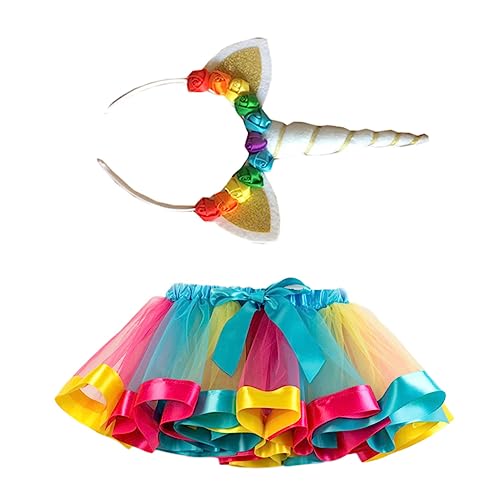 VALICLUD Einhorn-Partykleid kinder ballettkleidung carnival costume girl regenbogenkleid Regenbogen-Tutu-Rock Kinderkostüm Tutu-Rock für Mädchen Einhorn Kostüm Einhornkleid Blue von VALICLUD