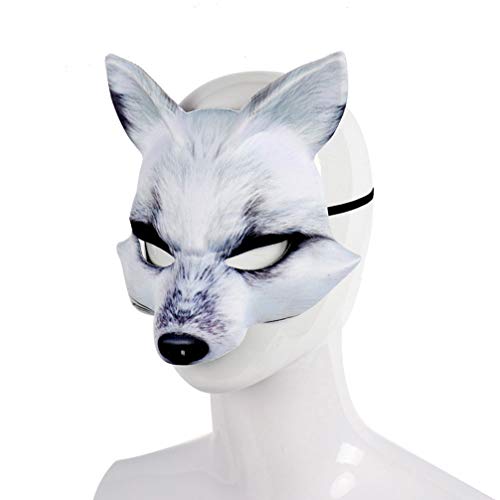 VALICLUD Fuchs-accessoires Clown Kostüm-party Pelzige Fuchsmaske Tierkostüm Ankleiden Wolf Für Männer Tierkopfbedeckung Fuchs Für Frauen Vintage Parteimaske Hälfte Weiß Japan Halloween 3d von VALICLUD