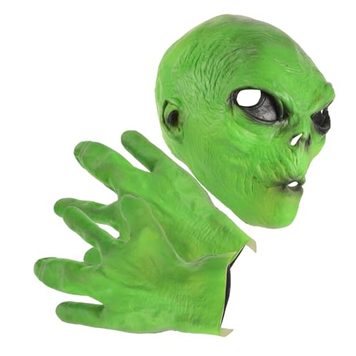 VALICLUD Gruselige Alien Aus Für Halloween Cosplay Und Fasching Inklusive Handschuhe Perfekt Für Partys Karneval Und Schaurige Verkleidungen von VALICLUD