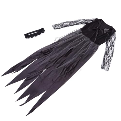 VALICLUD Gruseliges Halloween Kostü Für Damen Vampir Braut Outfit Mit Netzstoff Perfekt Für Halloween Partys Fasching Und Cosplay Events von VALICLUD