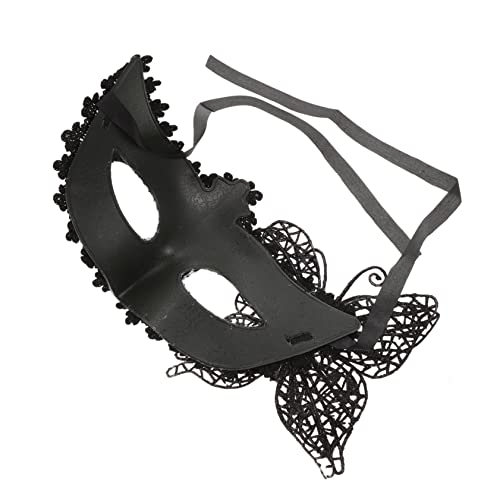 VALICLUD Halbgesichtsmaske Schmetterling Masken für Spitzenmaske Maskerademasken Frauen halloween mitgebsel halloween oblaten Party-Maske Partymaske mit halbem Gesicht Kunststoff Black von VALICLUD