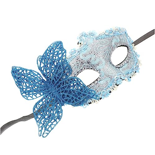 VALICLUD Halbgesichtsmaske Schmetterling Maskerade Für Frauen Maskerade Für Männer Masken Damen Maskerade Für Paare Partydekor Cosplay-zubehör Party Maskerade Maske Spitze Blue von VALICLUD