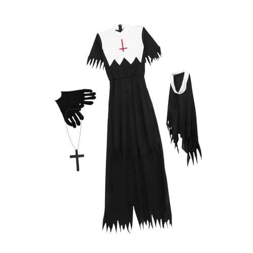 VALICLUD Halloween Kurzarmkleid Für Damen Horrorkostüm Für Partys Und Bühnenauftritte Schwingendes Kleid Für Karneval Und Cosplay Größe XL Ideal Für Gruselige Anlässe von VALICLUD