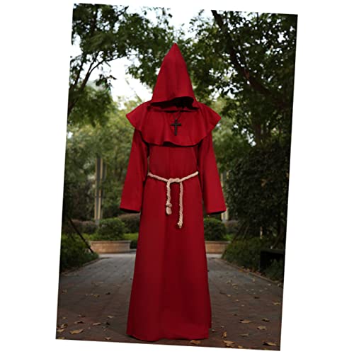 VALICLUD Mönchsuniform Christliches Kreuz Mönch Halloween-kostüm Mittelalterliches Priester-outfit Cosplay Größe Xl von VALICLUD