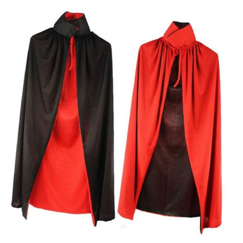 VALICLUD Halloween Vampir Umhang Für Doppelter Stoffumhang Schwarz Und Rot Ideales Cosplay Kostüm Für Rollenspiele Karneval Und Weihnachtsfeiern Unisex Cape Für Jungen von VALICLUD