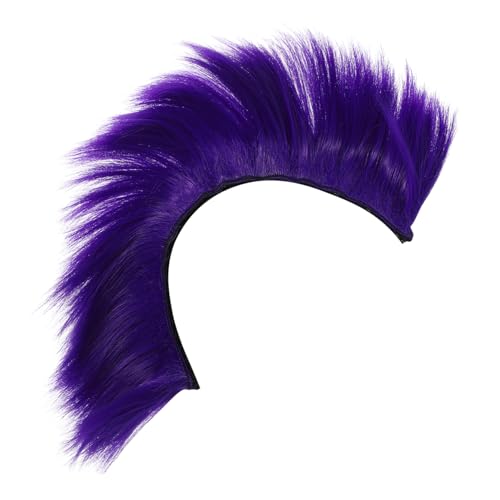 VALICLUD Helm Perücke Irokesenschnitt Helm-Spike-Streifen Clown-Kostüm Halloween perücke perücken für Halloween Cosplay verkleiden Sich Cosplay-Haarteil-Dekor Hochtemperaturdraht Violett von VALICLUD