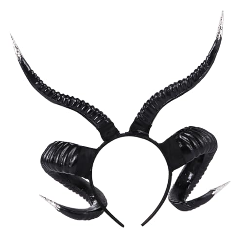 VALICLUD Imitation Croissant Stirnband Ziegenhörner Haarband Hörner Cosplay Halloween Haarband Cosplay Haarschmuck Dämonenhörner Lustiges Stirnband Ziegenhorn Stirnbänder Halloween Kopfbedeckung von VALICLUD