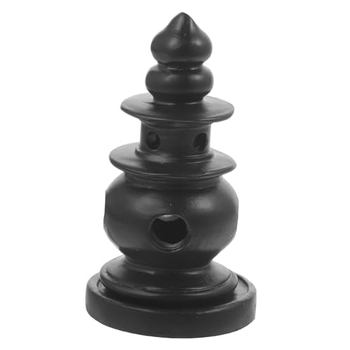 VALICLUD Innendekoration Turmstatue Mini-Pavillon-Statue Dekoration des buddhistischen Tempels Pagode-Skulptur Turmmodell Statue Desktop-Ornament Turmverzierung Heimdekoration Harz Black von VALICLUD