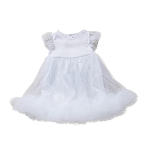 VALICLUD Kleid ohne Ärmel formelles Babykleid Rock zum Unabhängigkeitstag Kinderkleidung klanghölzer kinder faschingskostüme Party-Cosplay-Kostüm Partykleid für Kleinkinder Polyester Weiß von VALICLUD