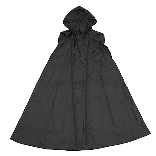 VALICLUD Langer Kapuzenumhang Für Halloween Robe Cloak Cosplay Kostüm Schwarz Retro Design Unisex Für Karneval Mittelalter Und Fasching von VALICLUD