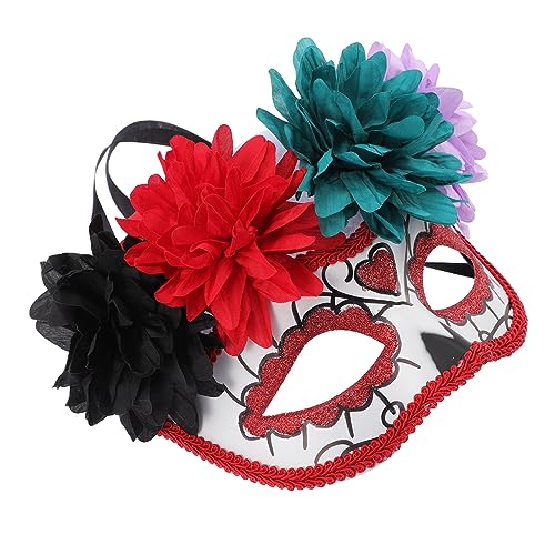 VALICLUD Maskerade Maske halloween masken halloweenmaske opmasken Maskerade Cosplay Gesichtsbedeckung Tag der toten Tag der Toten Cosplay-Maske tag der toten maske mit blumen Plastik von VALICLUD