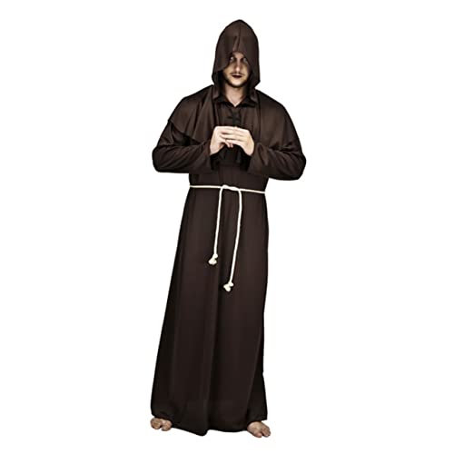 VALICLUD Mittelalterliches Mönchskostüm Für Halloween Klassisches Cosplay Outfit Kaffee S Für Fasching Und Karneval Für Larp Und Thematische Veranstaltungen von VALICLUD