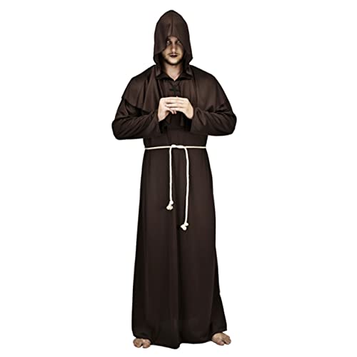 VALICLUD Mittelalterliches Mönchskostüm Für Herren Klassische Cosplay Robe Kaffee Xl Für Halloween Und Karneval Elegante Mönchskleidung Für Kostümpartys von VALICLUD