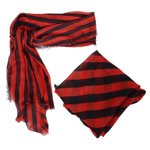 VALICLUD Piratenkleid-Turban piraten outfit Piratenkopftuch Piraten-Bandana piratenzubehör piratenzubehor Bandana-Pirat Roter Piratenhut Piraten-Schärpenmänner Piraten-Requisiten Polyester von VALICLUD