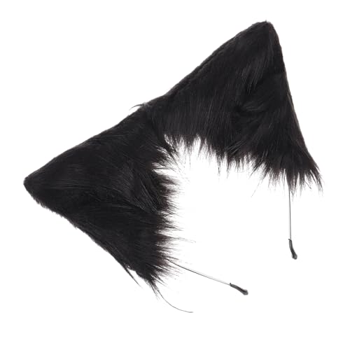 VALICLUD Plüsch Ohr Stirnband Fuchsohren Stirnband Cosplay Haarbänder für Cosplay Ohr Stirnband Pelzige Kaninchen Stirnbänder Tier Cartoon Haargummis für Damen Haar Party Haarband Metall Schwarz von VALICLUD