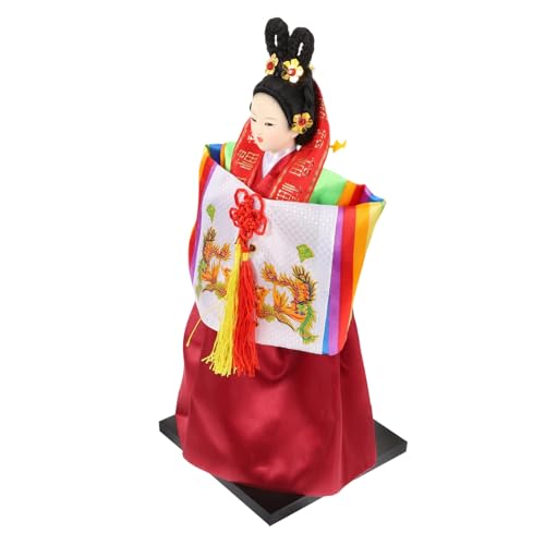 VALICLUD Puppe Im Koreanischen Stil Kimono-puppenfigur Antike Koreanische Puppe Koreanische Hanbok-Statue Chinesische Puppe Koreanische Hanbok-puppenfigur Koreanische Puppenfigur Seidentuch von VALICLUD