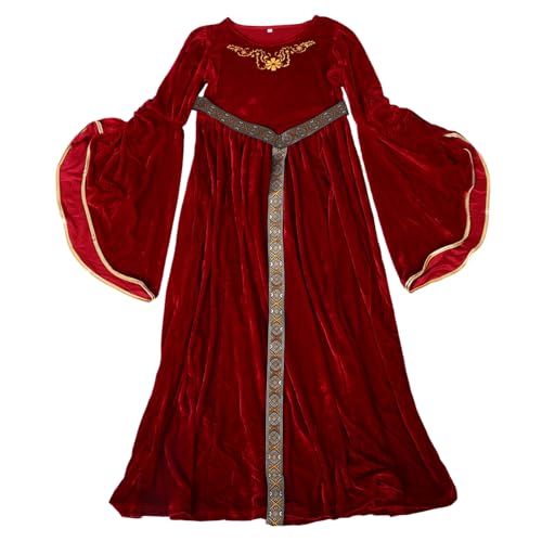 VALICLUD Renaissance Prinzessinnenkleid Für Mädchen Mit Ausgestellten Ärmeln Mittelalterliches Cosplay Kostüm Party Cosplay Kleid Für Halloween Und Partys von VALICLUD