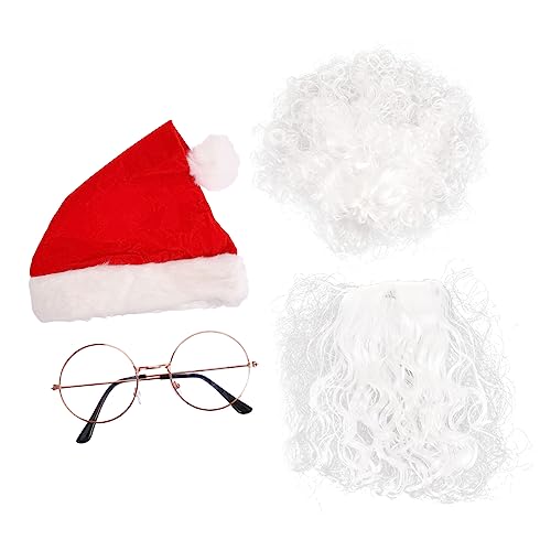 VALICLUD Santa Hut Perücke Bart Und Brille Für Weihnachtsfeiern Cosplay Und Karneval Perfekte Nikolaus Requisiten Für Erwachsene Und von VALICLUD