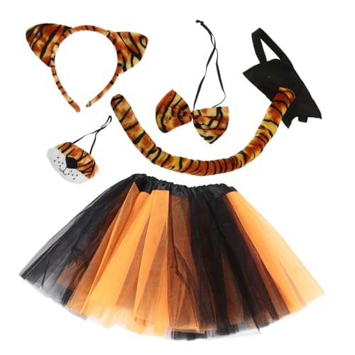 VALICLUD Satz Tiger-anziehkostüm Tierische Stirnbänder Tiger-tutu-kostüm Tiger-kostümzubehör Frackkostüm Für Plüsch-tierohren-stirnband Tiger-stirnband Halloween Tigerkostüm Stoff von VALICLUD