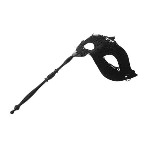 VALICLUD Schwarze Venezianische Maskerade Maske mit Stab Handgehaltene Party Halbgesichtsmaske aus Spitze Unisex für Halloween Karneval Ball Kostüm Cosplay VALICLUD Schwarze Venezianische Maskerade Maske mit Stab Handgehaltene Party Halbgesichtsmaske aus Spitze Unisex für Halloween Karneval Ball Kostüm Cosplay von VALICLUD