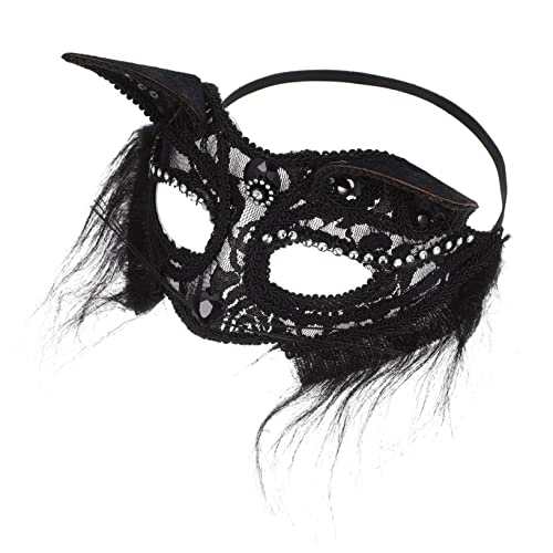 VALICLUD Spitze Katze Gesichtsmaske Cosplay -Kostüm Festival-Masken für Erwachsene Maskerade für halloween costume halloween kleidung Ball Masken Maskerademaske für Halloween Plastik Black von VALICLUD