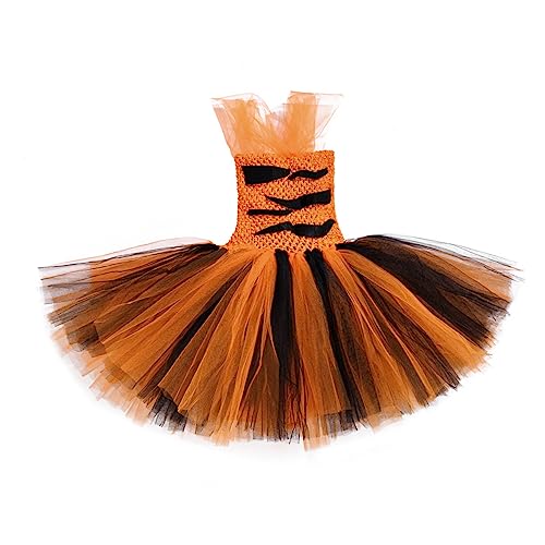 VALICLUD Tutu-Rock für Mädchen Tiger-Outfit für Kinder Tiger verkleiden sich Cosplay Tigerohren Kostüm halloween costume halloween kleidung فساتين اطفال Kinderröcke Röcke für Mädchen Orange von VALICLUD