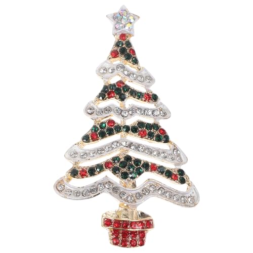 VALICLUD Weihnachtsbaum-Brosche Strass Brosche Kristall Brosche Elegance Revers Pin Neujahr Geschenk, 5.6X3.3X0.5CM, Metall, Legierung von VALICLUD