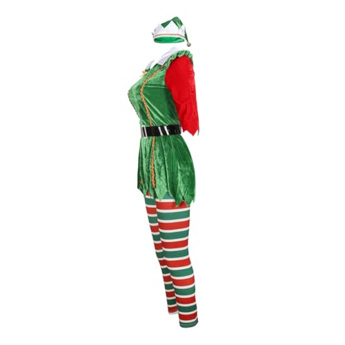 VALICLUD Weihnachtselfen Kostüm Für Damen Elegantes Elfenkleid Mit Korsett Design Ideal Für Halloween Karneval Und Gruppenkostüme Festliches Outfit Für Weihnachten Und Fasching von VALICLUD