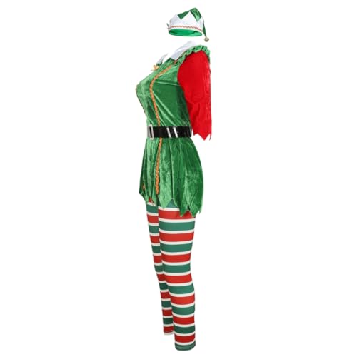 VALICLUD Weihnachtskostüm Damen Elfenkleid Für Erwachsene Festliches Kleid Mit Langen Ärmeln Ideal Für Gruppen Events Karneval Und Halloween Verschiedenen Größen Erhältlich von VALICLUD