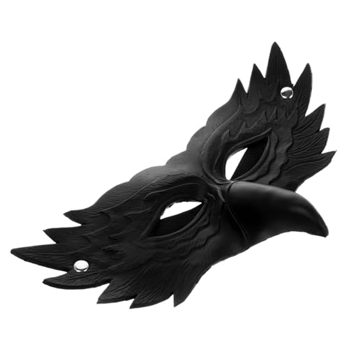 VALICLUD Wolfsmaske Karneval Adler-halbgesicht Adler Dekoration Halloween-gesichtsmaske Tiermasken Fuchsmaske Adler-kostümmaske Kostüm Pelzige Schädelmaske Black Pu- von VALICLUD