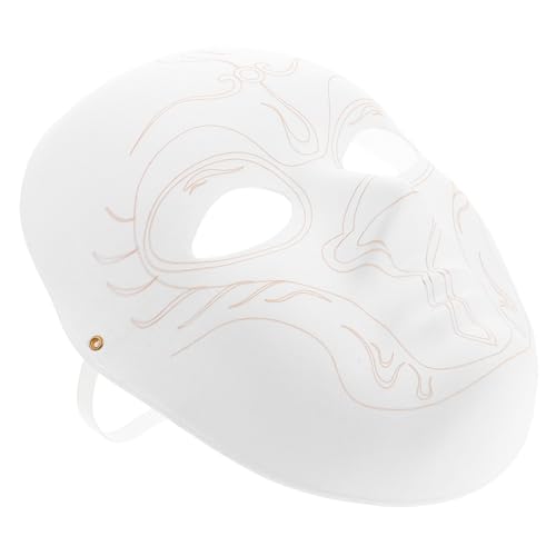 VALICLUD Zellstoff-maske Kostüm Maske Halloween-gesichtsmaske Diy Unbemalte Maskerademaske Halbgesichtsmaske Partymasken Aus Papier Gruselige Maske Leere Masken Selber Machen Weiß von VALICLUD