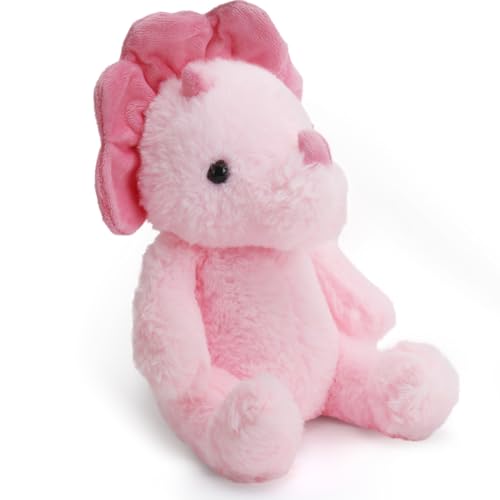 VANLINNY Dinosaurier Plüschtier, Dino Kuscheltier für Kinder, Soft Cuddly Friends, Flauschiges Stofftier zum Kuscheln und Spielen, Kuscheltier für Mädchen und Jungen, Waschmaschinenfest(24 cm, Rosa) von VANLINNY