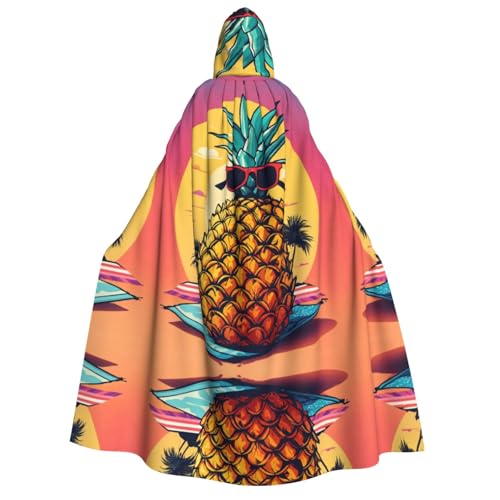 VANTUT Ananas-Frucht-Sonnenbrille, Sandstrand, Uni, Kapuzenmantel, Umhang für Erwachsene, leichter Übermantel für Halloween, Cosplay-Kostüme von VANTUT