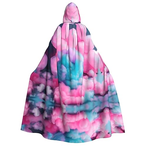 VANTUT Red Cotton Candy Uni Kapuzenmantel für Erwachsene, leicht, für Halloween, Cosplay-Kostüme von VANTUT