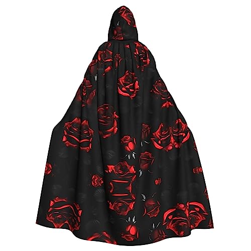 VANTUT Rote und schwarze Rosen mit Kapuze, ideal für Halloween-Verkleidungen und Themenveranstaltungen von VANTUT