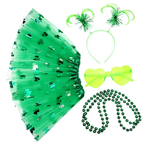 VANZACK 1 Satz Patrick's Day Kostümset mit Kleeblatt Haarreif Halskette und Rock Zubehör für Irische Fest für Erwachsene VANZACK 1 Satz Patrick's Day Kostümset mit Kleeblatt Haarreif Halskette und Rock Zubehör für Irische Fest für Erwachsene von VANZACK