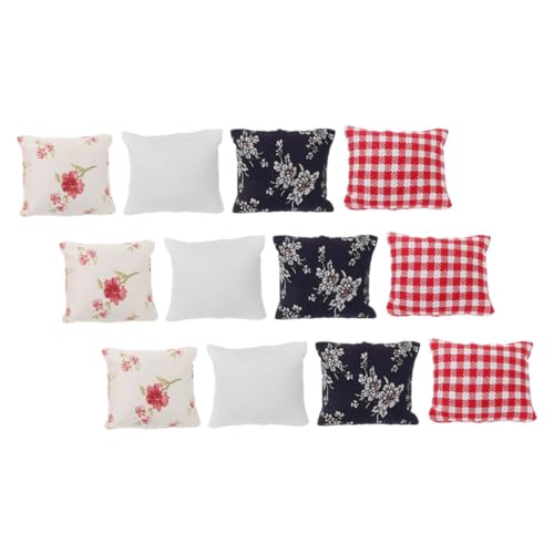 VANZACK 12 Stück Maßstab Mini Sofa Kissen in Weiß Rot Blau Realistische Dekorative Miniatur Kopfkissen für Puppenmöbel und Kreatives VANZACK 12 Stück Maßstab Mini Sofa Kissen in Weiß Rot Blau Realistische Dekorative Miniatur Kopfkissen für Puppenmöbel und Kreatives von VANZACK