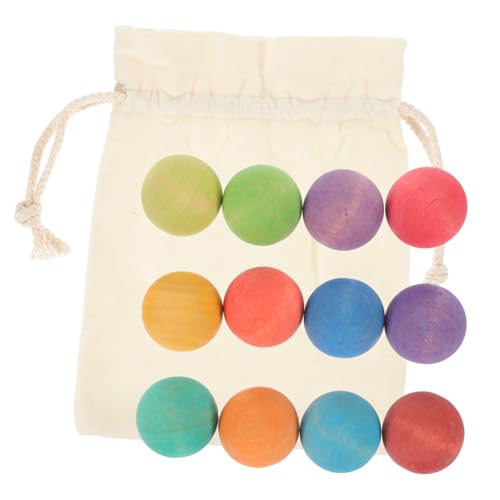 VANZACK 12 Stück Teiliges Montessori Holzspielzeug Bunte Matte Holzkugeln für Pädagogisches Lernspielzeug zur Farberkennung und Sensorischen Ab Jahr VANZACK 12 Stück Teiliges Montessori Holzspielzeug Bunte Matte Holzkugeln für Pädagogisches Lernspielzeug zur Farberkennung und Sensorischen Ab Jahr von VANZACK