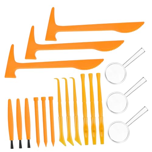 VANZACK 18 Sätze Ausgrabungswerkzeuge mit Hammer Meißel Pinsel Schaber Lupe Nägel Kunststoff Grabungsset für Kreatives Feinmotorik VANZACK 18 Sätze Ausgrabungswerkzeuge mit Hammer Meißel Pinsel Schaber Lupe Nägel Kunststoff Grabungsset für Kreatives Feinmotorik von VANZACK