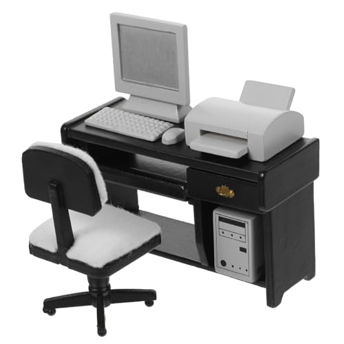 VANZACK 1Satz Mini Büro Schreibtisch Computer Modell Für Puppenhaus Bürominiaturen Dekoration Mit Stuhl Computer Tastatur Und Drucker VANZACK 1Satz Mini Büro Schreibtisch Computer Modell Für Puppenhaus Bürominiaturen Dekoration Mit Stuhl Computer Tastatur Und Drucker von VANZACK