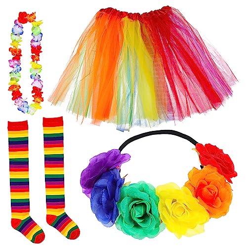 VANZACK 1Satz Regenbogen Kostümzubehör Tüll Tutu Rock Pride Haarband Für Frauen Kostüm Für Festivals Partys Karneval VANZACK 1Satz Regenbogen Kostümzubehör Tüll Tutu Rock Pride Haarband Für Frauen Kostüm Für Festivals Partys Karneval von VANZACK