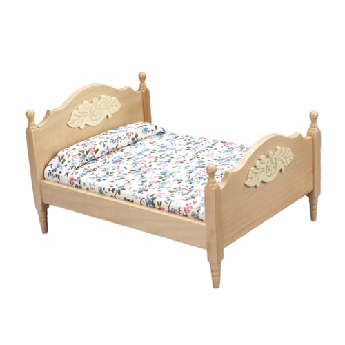 VANZACK 1stück Mini Holz Doppelbett Für Puppenhaus Simulationsmöbel Im Maßstab Für Kinderzimmer Dekoration Und Spielzeug Für Kreative Rollenspiele VANZACK 1stück Mini Holz Doppelbett Für Puppenhaus Simulationsmöbel Im Maßstab Für Kinderzimmer Dekoration Und Spielzeug Für Kreative Rollenspiele von VANZACK
