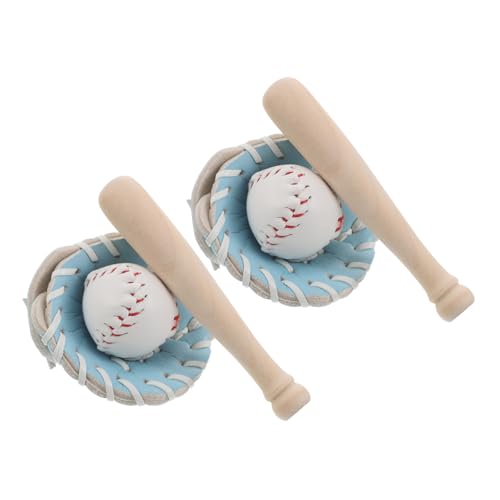 VANZACK 2 Sätze Mini Baseball Bat Glove Ball Set Miniatur Baseball Zubehör für Dollhouse Sports Dekor Tragbar Strapazierfähig für Anfänger VANZACK 2 Sätze Mini Baseball Bat Glove Ball Set Miniatur Baseball Zubehör für Dollhouse Sports Dekor Tragbar Strapazierfähig für Anfänger von VANZACK