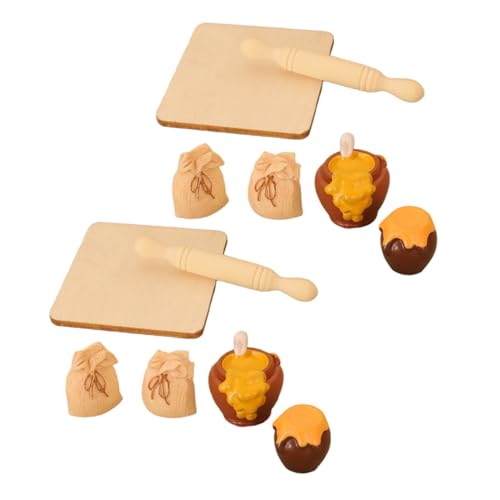 VANZACK 2 Satz Miniatur Küchenzubehör für Puppenhaus Detailgetreue Spielküche Accessoires mit Mini Teigroller Honigglas und Mehltüte Leicht und Kompakt für Puppenhaus Dekoration und VANZACK 2 Satz Miniatur Küchenzubehör für Puppenhaus Detailgetreue Spielküche Accessoires mit Mini Teigroller Honigglas und Mehltüte Leicht und Kompakt für Puppenhaus Dekoration und von VANZACK