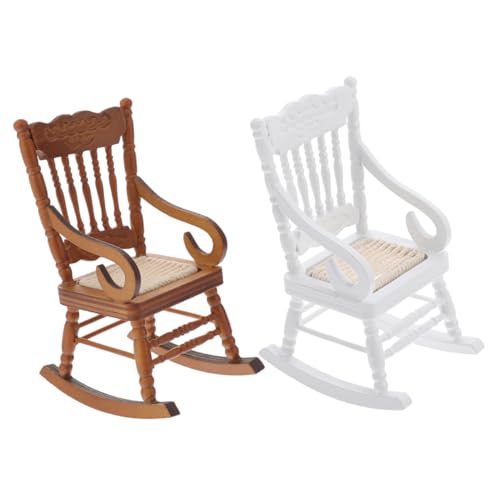 VANZACK 2 Stück Maßstab Holzstuhl Vintage Design Puppenhaus Möbel Dekoration für Weihnachten Sammler Zubehör VANZACK 2 Stück Maßstab Holzstuhl Vintage Design Puppenhaus Möbel Dekoration für Weihnachten Sammler Zubehör von VANZACK