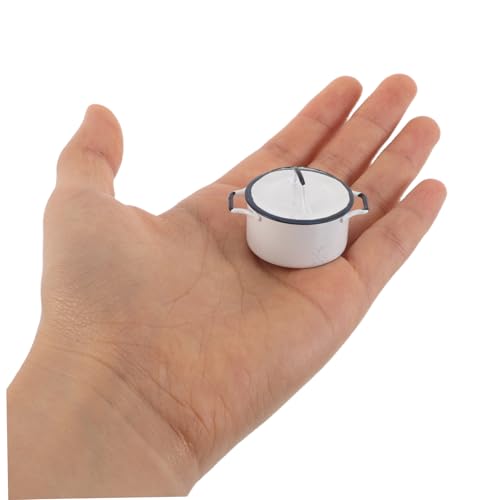 VANZACK 2 Stück Miniatur Blaurand Weißer Topf Spielküchen Kochgeschirr Puppenhaus Dekoration Spielzubehör VANZACK 2 Stück Miniatur Blaurand Weißer Topf Spielküchen Kochgeschirr Puppenhaus Dekoration Spielzubehör von VANZACK