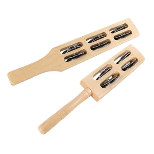VANZACK 2 Stück Teiliges Holz rasselset mit Metallglocken Vielseitiges Musikspielzeug für Fördert Hand Auge koordination für Rhythmische Spiele und Musikalische Früherziehung VANZACK 2 Stück Teiliges Holz rasselset mit Metallglocken Vielseitiges Musikspielzeug für Fördert Hand Auge koordination für Rhythmische Spiele und Musikalische Früherziehung von VANZACK