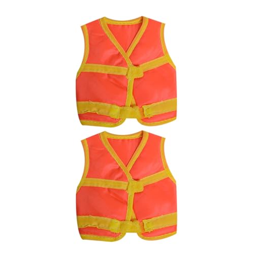 VANZACK 2-teiliges Mini-puppenkostüm: Spielzeug-bauweste für Spielzeit Und Partydekorationen, Orangefarbenes Miniatur-kleidungszubehör VANZACK 2-teiliges Mini-puppenkostüm: Spielzeug-bauweste für Spielzeit Und Partydekorationen, Orangefarbenes Miniatur-kleidungszubehör von VANZACK